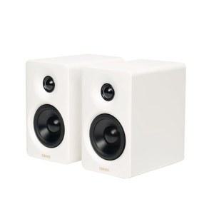 Edifier M60 멀티미디어 스피커 Bluetooth 66W RMS 고해상도 오디오 무선 오디오 LDAC 3인치 미드 베이스 1인치 트위터 USBC Aux 입력 컴팩트 데스크톱 흰색