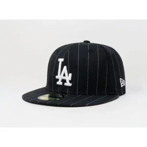 [관부가세포함] New Era 59Fifty 남성 여성 모자 MLB 로스앤젤레스 다저스 블랙 핀스트라이프 피