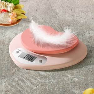 다기능 주방 베이킹 스케일 핑크 하트 모양의 휴대용 고정밀 디지털 5kg/1g LCD 전자 저울