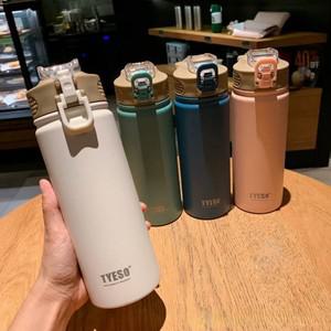 짚으로 1pc 보온병 병 600ml 750ml 스테인레스 스틸 열 컵 야외 스포츠에 대 한 자동차 절연 플라스크 물