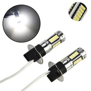 2Pcs 100W H3 LED 안개 전구 6000K 800LM 슈퍼 화이트 주간 러닝 조명 12V-24V Led 전구 안개 운전 조명