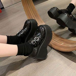 여자 학생구두 7cm 225-250mm 키높이 투 버클 로퍼 마틴부츠