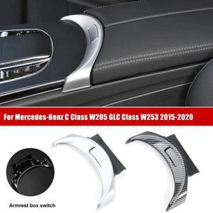 자동차 센터 콘솔 팔걸이 커버 버튼 메르세데스 벤츠 C 클래스 W205 C300 C400 GLC W253 용 중앙 보관함 스