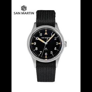 호환 산 마틴 36mm 남성용 파일럿 시계 VH31 Mechaquartz 무브먼트 스윕 세컨드 쿼츠 시리즈 심플 스타일