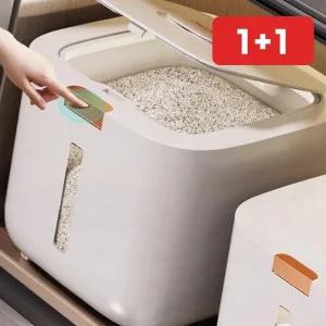 쌀통 10kg 원터치 오브제 곡물 보관 밀폐 용기 쌀 저장