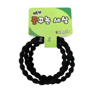 땅콩 검정 머리 고무줄 3P-Z 끈 헤어 매듭없는 무매듭 링