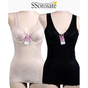 (쏘로사떼)(BS6003)복부 이중망사 와이어 매쉬 B컵 치마 몰드올인원 거들 보정속옷 니퍼 언더웨어
