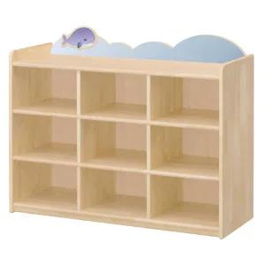 자작나무사물함/9인용/원목선반/고래/구름