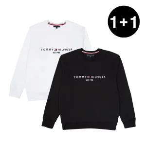 2PACK 타미힐피거 남녀공용 봄가을 자수로고 맨투맨