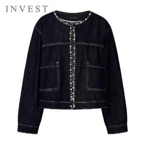 [인베스트] 진주 라인 스티치 데님 자켓_IN5F1JK1001