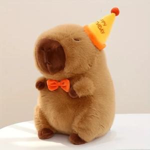 23cm 카피바라   애니메이션 푹신한  귀여운 인형 박제 동물  크리스마스 추수 감사절 선물
