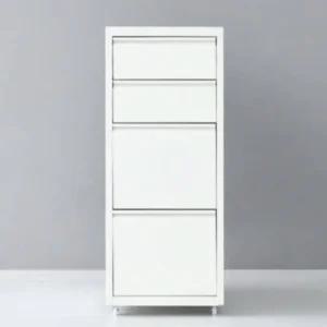 마켓비 4단 서랍장 철제 수납장 책상 거실 2.2 WHITE