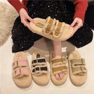 투버클 슬리퍼 털 페이크퍼 여성실내화 여성슬리퍼 버켄슬리퍼 양털슬리퍼 가을슬리퍼