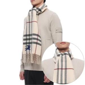 [버버리] 25FW 남성 리버시블 EKD 체크 캐시미어 머플러 (8095224 STONE M 25F)