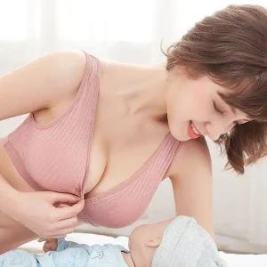 브라 수유용 편안한 코튼 노와이어 똑딱이 (WFJKLEC)