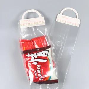 손잡이 헤더 태그 입체 비닐 봉투(9x25cm) 40매 종이 핸들 OPP 봉지 선물 포장