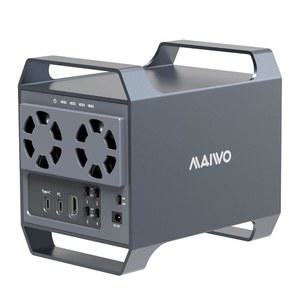 USB-C 및 10Gbps 속도의 MAIWO 4 Bay 하드 드라이브 인클로저, 3.5인치 SATA HDD용 4-Bay DAS 디자인, 2개의 냉각 팬, USB3.1 HDD 인클로저 데이지 체인 확장, DAS(RAID 없음)