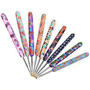 쿠페이 웜 크로셰 후크 레이스 세트, 코바늘 뜨개질용 실용 9개 PCS 바늘 0.5-2.5mm 엑스트라 롱 세트 관절염 손용 인체공학적 키트, 이상적인 뜨개질 용품