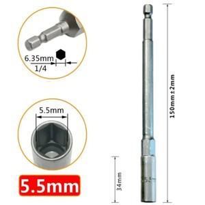육각 섕크 파워 볼트 너트 드라이버 드릴 비트 소켓 어댑터    150mm 길이 5.5mm19mm