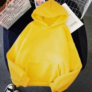 후드티 오버핏 가을 겨울 긴팔 여성 노란색 후드 티셔츠 streetwear 긴 풀오버 패션 하라주쿠