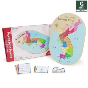 몬테소리플러스 우리나라 지도퍼즐 퍼즐놀이 지역 명칭 위치 17도 학습교구 (18pcs)