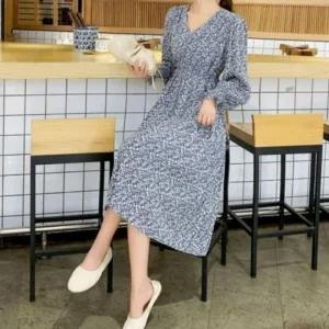 원피스 가을원 쉬폰원피스 긴팔 가을원피스 봄원피스 패턴 플라워원피스 데일리 봄원