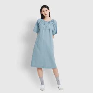 [JAJU](강남점)25F/W 여 코튼 셔링 5부 파자마 원피스 J205303005