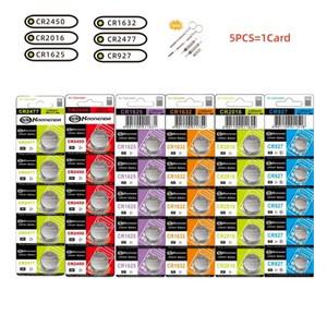 시계 전자 장난감용 리튬 배터리 CR927 CR1625 CR2016 CR2450 CR2477 셀 코인 3V 5개