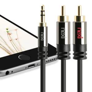 스테레오3.5 to 2RCA 케이블 3m OFC동선 24k금장도금 AUX 스피커 AUX옥스 AUX오디오 분배 음향분배
