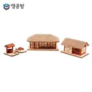 목재세트 초가네칸 (YM602)프라모델 건축물 만들기 건물 조립완구