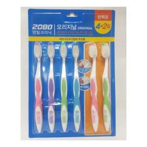 오리지날 2080 탄력모 칫솔 4+2개입 기획 애경 toothbrush 상품 케어 용품 프라그제거