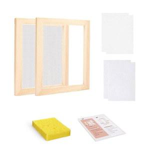 Worown A7 나무 종이 제작용 스크린 키트, 종이 제작용 몰드 및 데클, DIY 종이 제작용 액자 (3