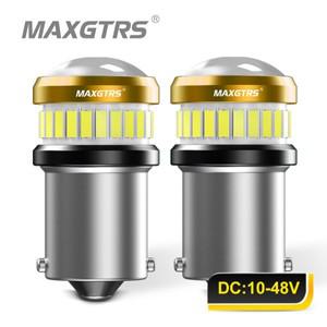 2x10 48V 1156 BA15S P21W 2405 2412 Bau15s 자동차 전구 LED 램프 역방향 브레이크 지시등 24V 호박색