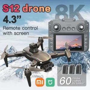 드론액세서리 샤오미 미지아 S12 드론 8K 전문가용 HD 카메라 5G WIFI 브러시리스 모터 대형 화면 쿼드콥터