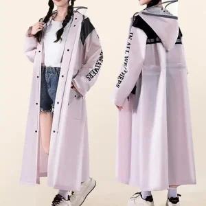 [다잇템] 여성 레인코트 워터프루프 빅사이즈 장마 코트형 후디 점퍼_22894543_588872