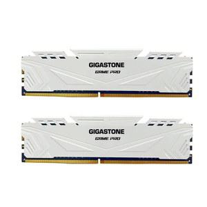 [미국배송] DDR4 RAM 기가스톤 게임 프로 32GB 키트(2X16GB) DDR4 3200MHZ PC4-25600 CL 16-18-18-40 인텔 XMP 2.0 AMD 라이젠 1.35V UDIMM 288 핀 언버퍼링 비 ECC 고성능 게이밍 데스크톱 메모리 - 흰색