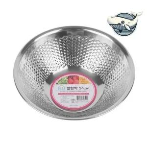 스텐 실용 대야 24cm 주방 세척 조리 쌀함박 쌀세척볼 바가지 스텐쌀함박 함지박 쌀씻는통