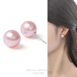 12mm 로잘린 오스트리아 크리스탈 제작 진주 92.5실버 귀걸이