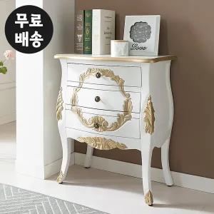 [벤티스가구]슈디 원목 서랍장 엔틱 3단 체스트 미니 폭좁은 거실 틈새 서랍장 안방 서랍 가구