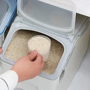 덮개형 쌀통 밀폐형 곡물통 잡곡통 10KG 15KG 보관통 오픈캡 사료통 다용도통