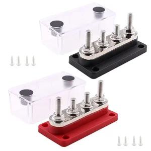 Gloaso Marine Busbar 12V 300A 구리 버스 바 전원 분배 블록, 0.8cm(5/16인치) 포스트 터미널 4개, 자동차