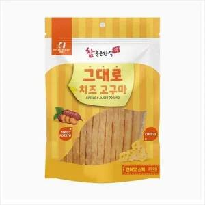 [콩심팥심]D18 참좋은간식 그대로 치즈 고구마 연어맛 큐브 250g 강아지부드러운간식 닭고기져키