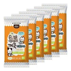 [콩심팥심]애완동물 손발 청결 티슈 40매 산책 후 펫 용품 위생 타올
