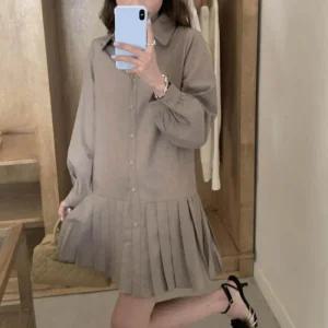 캐주얼 플 원피스 봄 나들이 미니 가을 가을 데일리 셔츠 긴팔 하객룩 간절기
