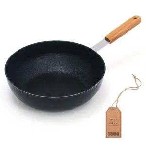 [콩심팥심]오슬로 웍팬 28cm 후라이팬 우드 손잡이 조리팬