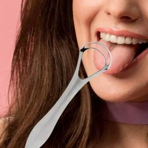 고품질 혀클리너 양면 스텐 혀닦이 백태제거 혀세정기 스테인리스혀크리너 구취제거 (WFK0P28)