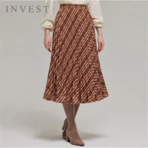 [인베스트] 체크 플리츠 롱 스커트_IN5W1SK8011
