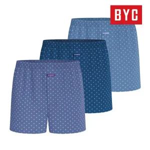 BYC 남성 순면 트렁크팬티 60수 사각박서 MCG1479 3매입