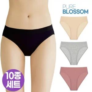 스벅 쿠폰 증정 [퓨어블라썸][10종세트] 코튼 밴딩 하이레그 브리프 팬티 빅사이즈