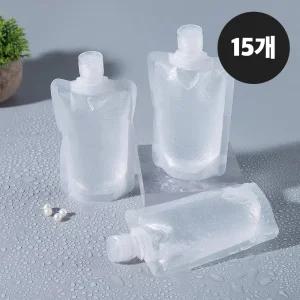 15개입 여행용 공병 파우치 화장품 휴대용 소분 용기 튜브 샴푸 로션 크림 30ml/50ml/100ml
